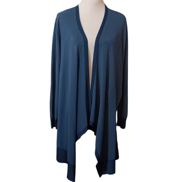 NEW CHICO'S 3 Long Cardigan Sweater Topper Duster XL SOFT Blue Office Career - Picture 10 of 14